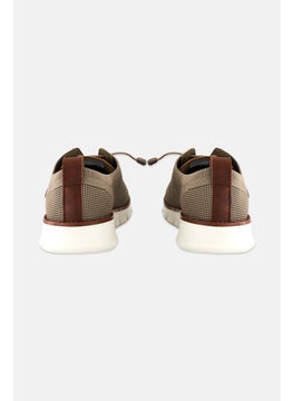 Algspar Men Brand Logo Lace Up Causal Shoes, Dark Beige  - Image 2