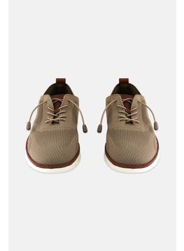 Algspar Men Brand Logo Lace Up Causal Shoes, Dark Beige  - Image 4