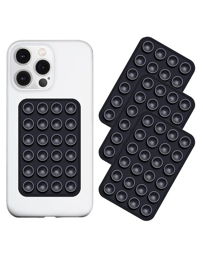 Mlbose Suction Phone Case Mount, 4Pcs Silicone Phone Suction Grip Compatible with iPhone and Android Cases, Anti-Slip Hands-Free Mobile Accessory Holder, Sticky Phone Grip for Tiktok Videos and Selfies(bla - Image 1