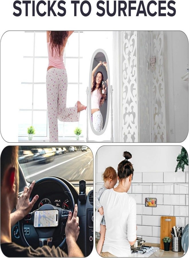 Mlbose Suction Phone Case Mount, 4Pcs Silicone Phone Suction Grip Compatible with iPhone and Android Cases, Anti-Slip Hands-Free Mobile Accessory Holder, Sticky Phone Grip for Tiktok Videos and Selfies(bla - Image 2