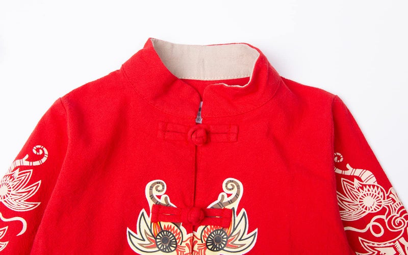 Mud Kingdom Toddler Boys Outfits Tang Style Chinese New Year Suit Red 4T - Image 4