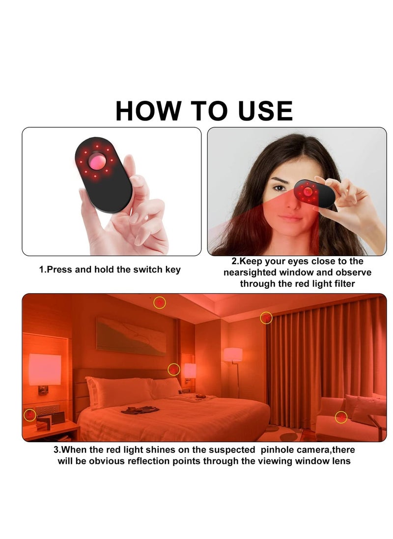 SYOSI - Hidden Camera Detectors, Infrared Detector, Hotel Anti - Camera Anti - Peeping Tool, Camera Detector, Anti - Monitoring Inspection Detector for Hotel Bathroom, Scan Camera - Image 1