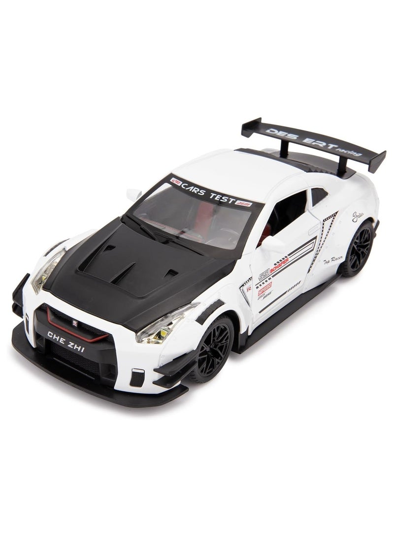CHE ZHI Nissan GTR 1/24 Scale Model Car Toy, Zinc Alloy Pull Back Toy car with Sound and Light for Kids Boy Girl Gift - Image 1