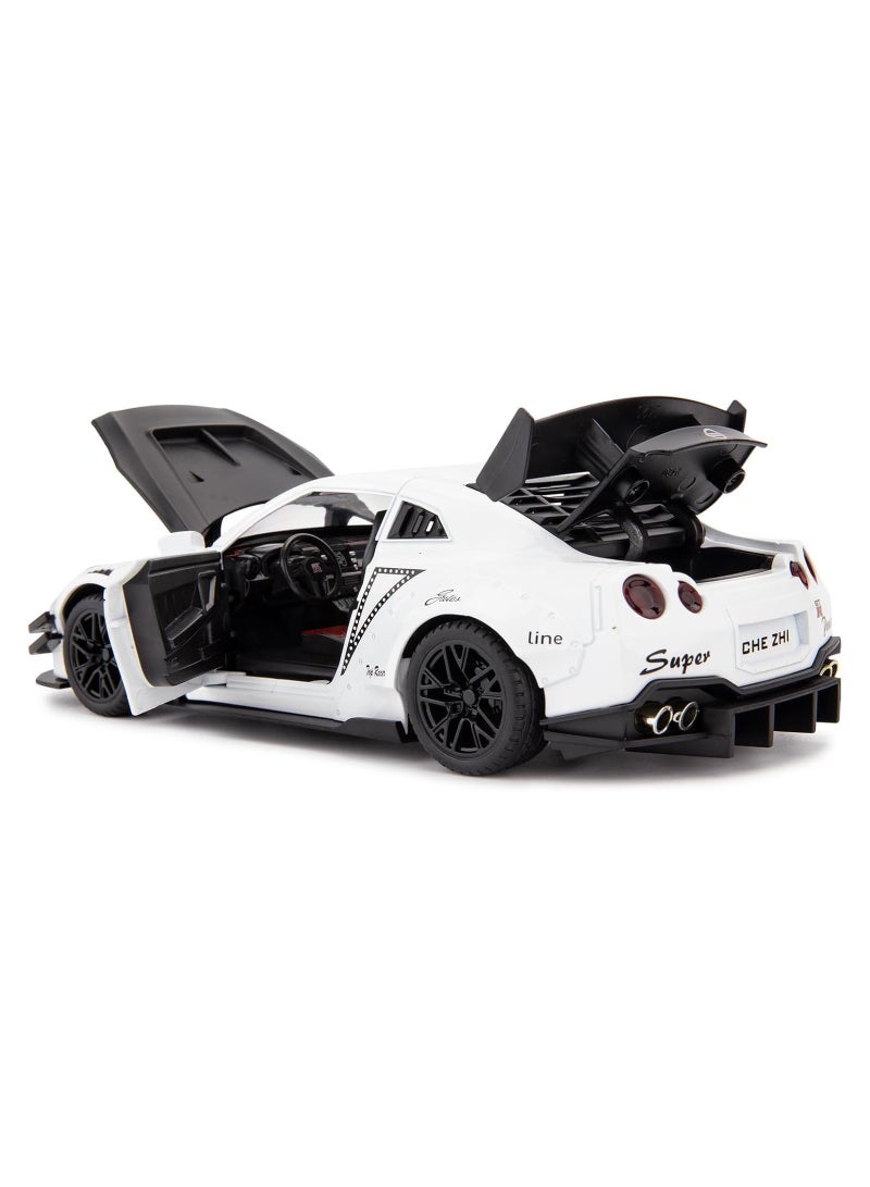 CHE ZHI Nissan GTR 1/24 Scale Model Car Toy, Zinc Alloy Pull Back Toy car with Sound and Light for Kids Boy Girl Gift - Image 4