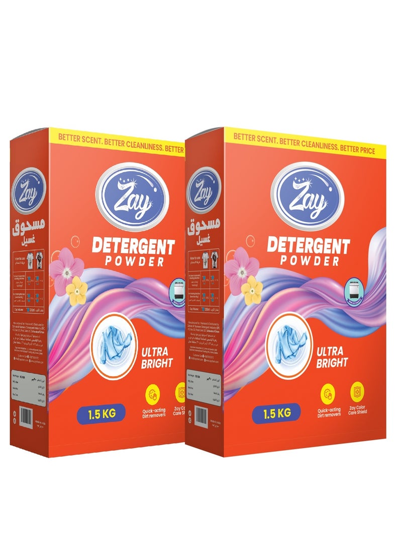 Zay Detergent Powder 2x1.5KG (Pack of 2)