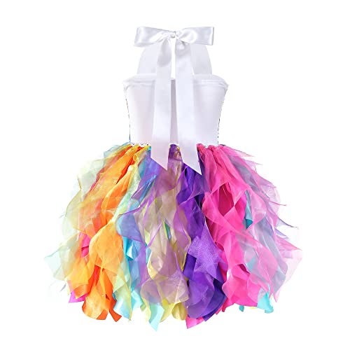 Suppromo Rainbow Tutu Dress for Girls Princess Birthday Party Dresses Sequin Tulle Dress for Girls Dance Prom Pageant Sneaker Ball Gown Unicorn Princess Birthday Graduation Christmas Outfit 6T - Image 2