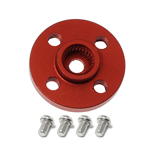 SQXBK 25T Servo Arm 5PCS 25T Round Type Servo Horn Robot Arm Aluminum Alloy CNC Standard Metal Rocker Servo Accessories Disc Steering Arm for RC Model Car Robot Boat Airplane Red - Image 2