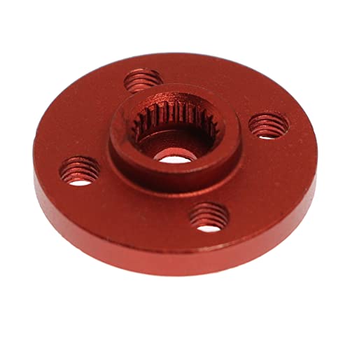 SQXBK 25T Servo Arm 5PCS 25T Round Type Servo Horn Robot Arm Aluminum Alloy CNC Standard Metal Rocker Servo Accessories Disc Steering Arm for RC Model Car Robot Boat Airplane Red - Image 4