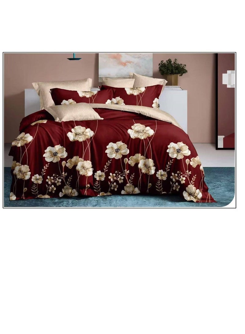 لينة القطن الملك الحجم غطاء لحاف من القطن مجموعة الأزهار طقم سرير 6 قطعة مجموعة s بلون المفرش غطاء سرير أكياسها