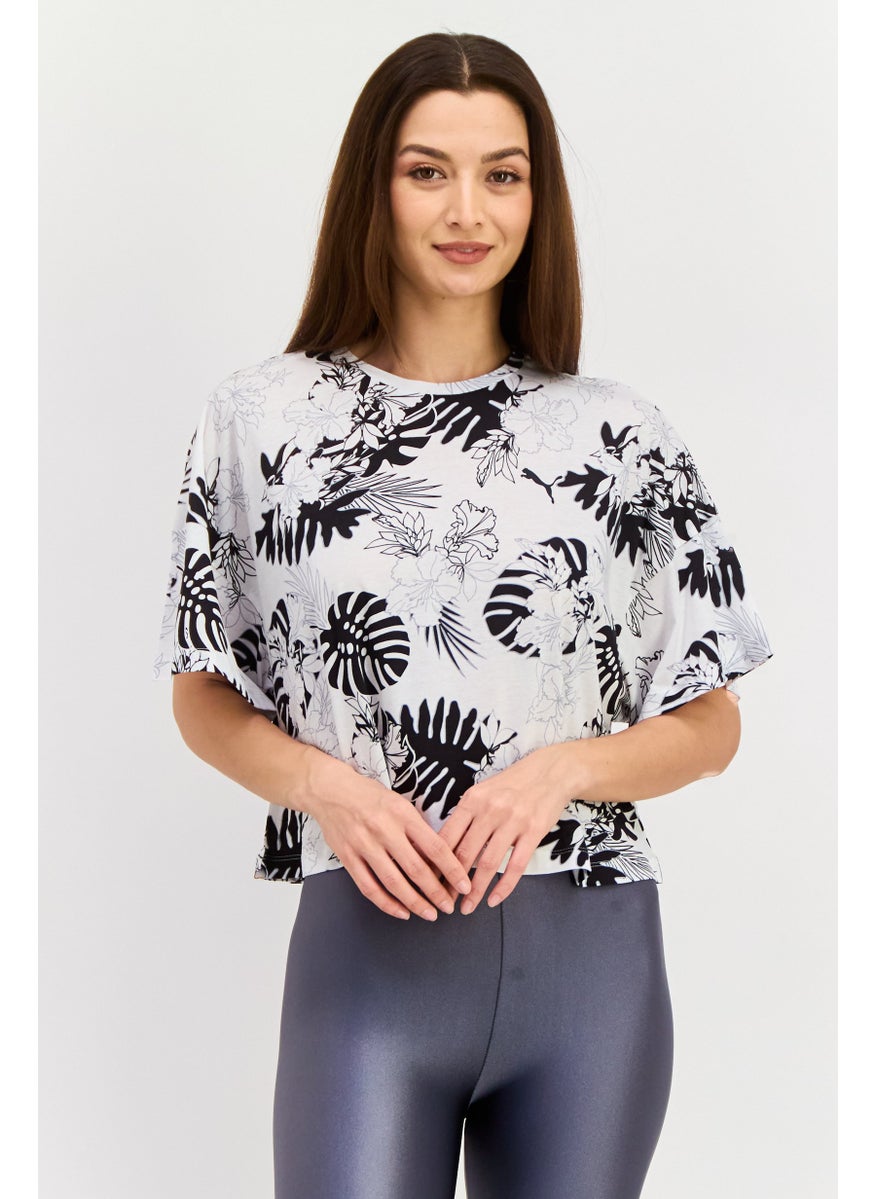 PUMA Women Relaxed Fit Short Sleeves Training Top, White  - Image 1