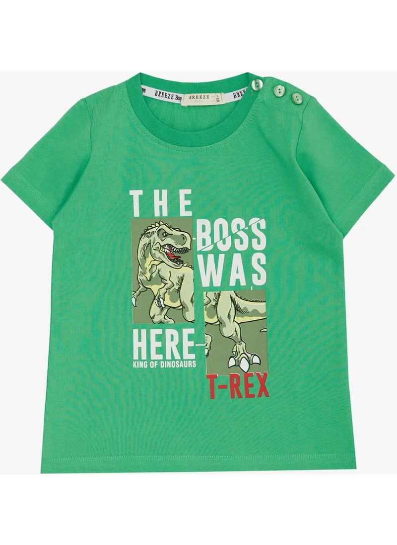 Breeze Boy's T-Shirt Strong Dinosaur Printed 1.5-5 Years, Green
