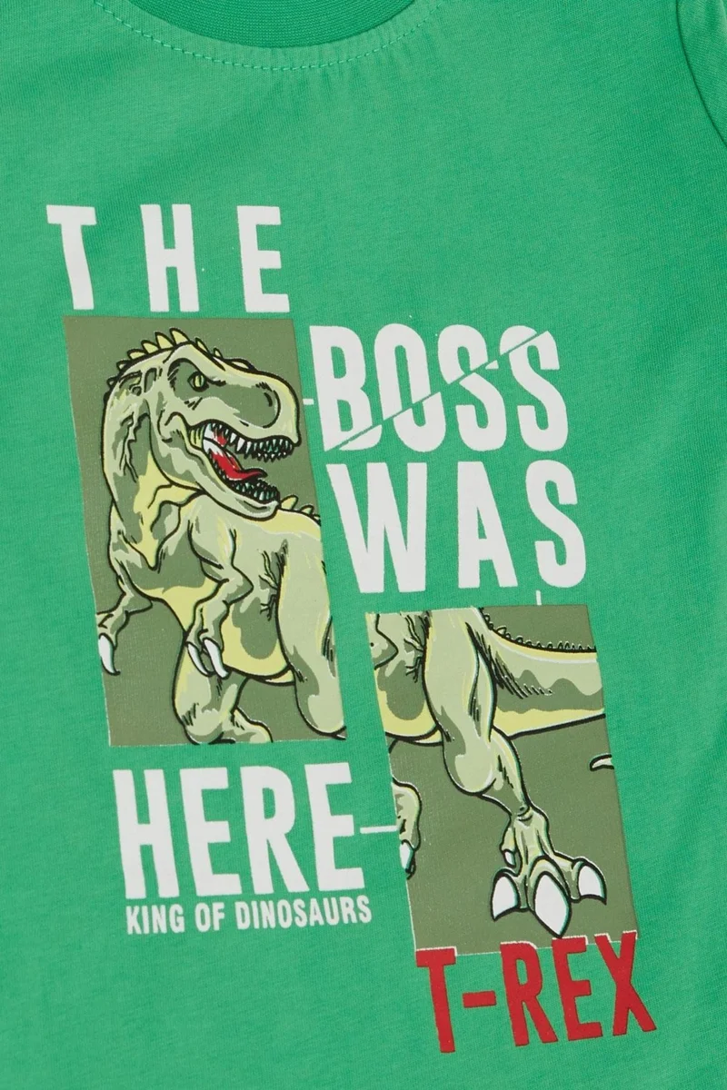 Breeze Boy's T-Shirt Strong Dinosaur Printed 1.5-5 Years, Green