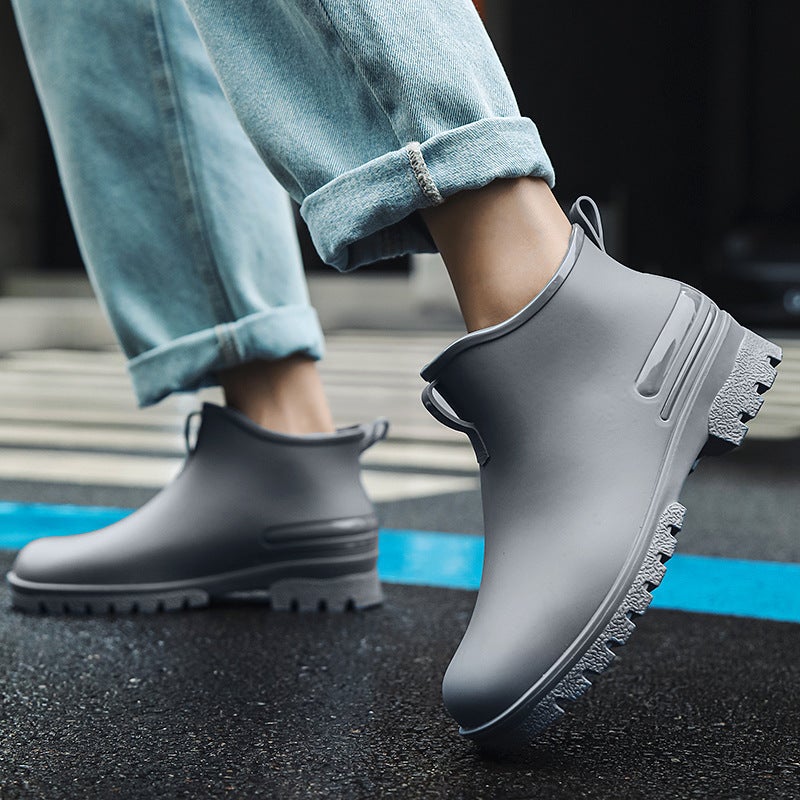 Couple Rain Shoes Men'S Waterproof Wear-Resistant Rain Boots Women'S Fleece-Lined Warm-Keeping Lightweight Soft Bottom Water Shoes For Kitchen Car Wash - Image 1