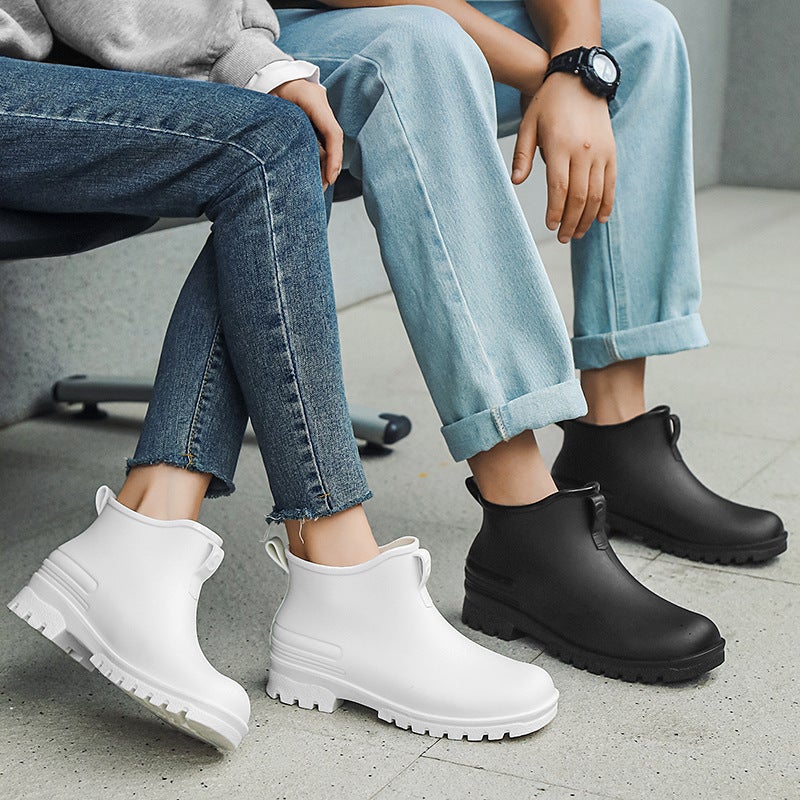 Couple Rain Shoes Men'S Waterproof Wear-Resistant Rain Boots Women'S Fleece-Lined Warm-Keeping Lightweight Soft Bottom Water Shoes For Kitchen Car Wash - Image 4