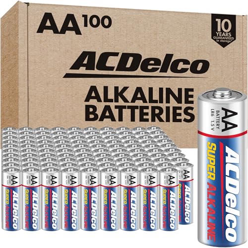 PowerMax ACDelco 100-Count AA Batteries, Maximum Power Super Alkaline Battery, 10-Year Shelf Life, Reclosable Packaging - Image 1