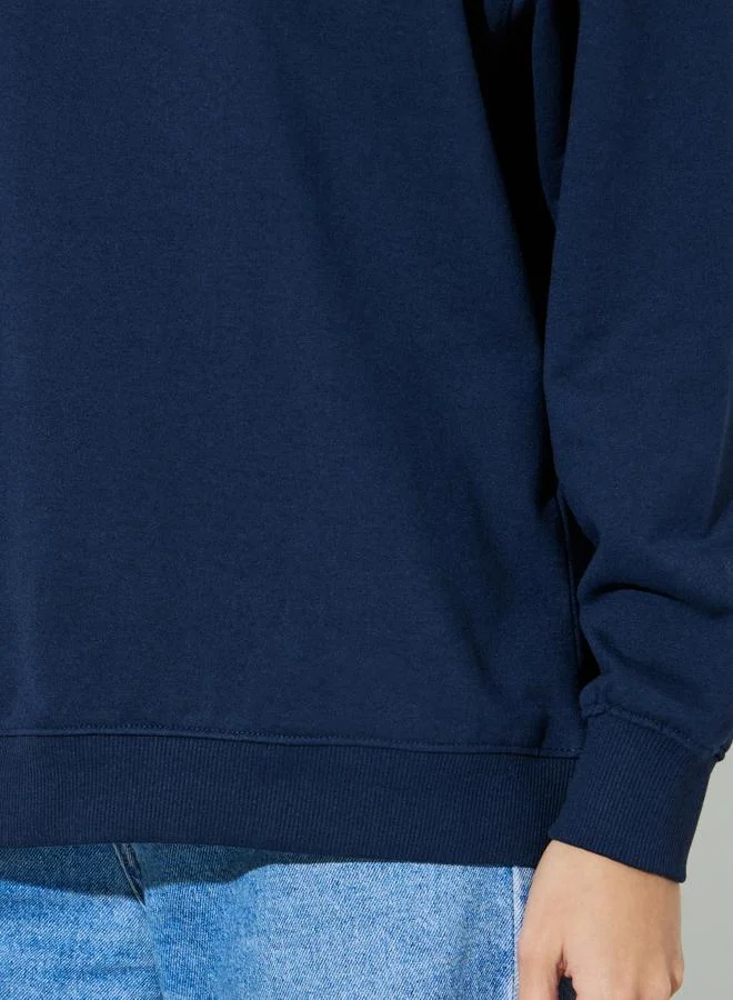 Styli  Oversized fit long line sweatshirt for Women | Best Price UAE