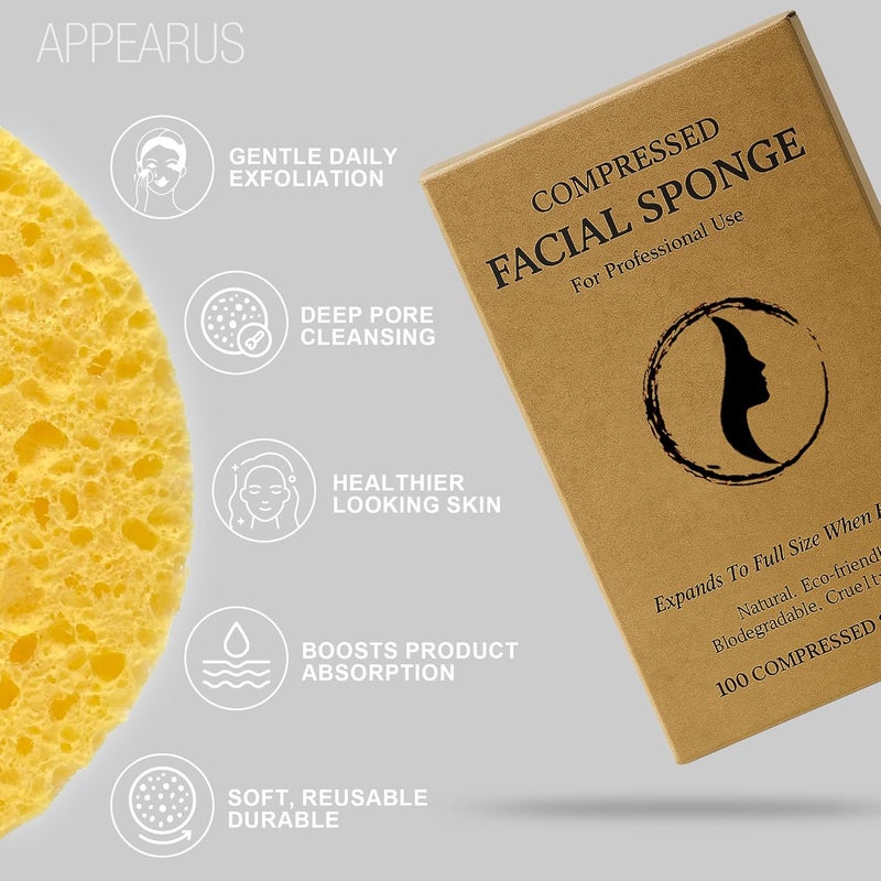 APPEARUS Compressed Facial Sponges - 100 Count - Image 3