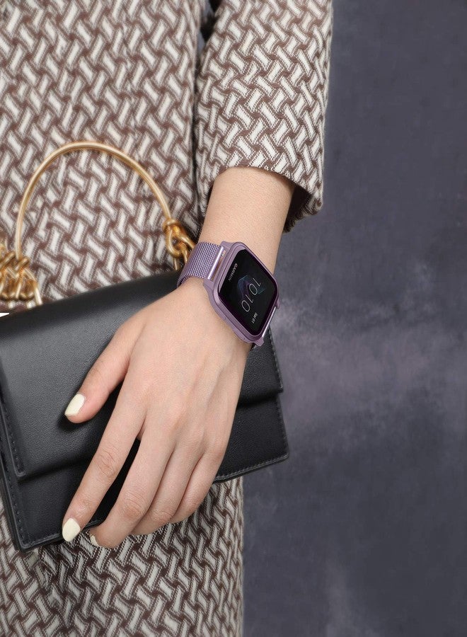 TRUMiRR Watch Band for Venu Sq/Vivoactive 5 Orchid Purple, Mesh Woven Stainless Steel Watchband Quick Release Strap Wristband for Garmin Venu Sq 2 / Venu Sq Music/Venu Smartwatch - Image 5