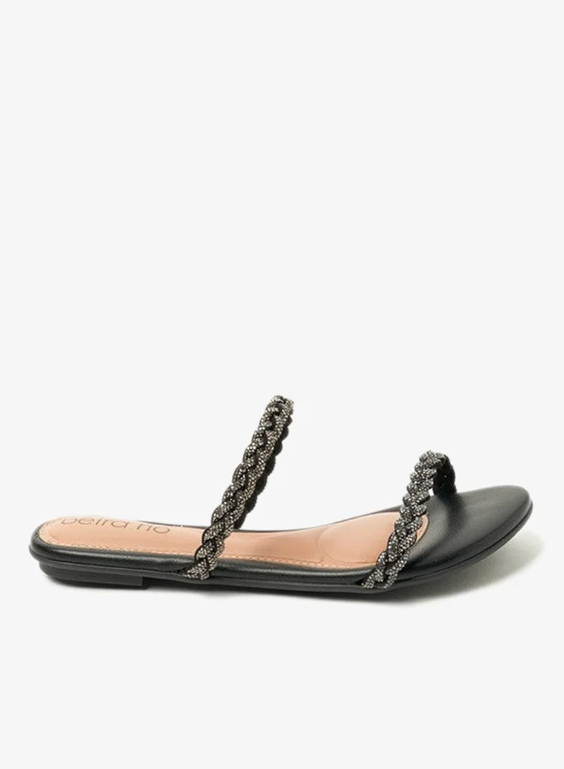 Beira Rio Graphite Flat Sandals for Women – Stylish Ladies Flat Sandals & Comfortable Flat Slippers for Women | Best Price UAE