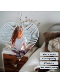 SAVITA 4pcs Sublimation Wind Spinner Blanks Heart, 8 inch Sublimation Blanks Spinners, Metal Wind Spinners for Crafts, 3D Wind Spinners Hanging for Indoor Outdoor Garden Lawn Yard Decoration  - Image 5