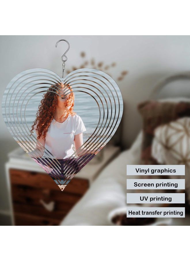 SAVITA 4pcs Sublimation Wind Spinner Blanks Heart, 8 inch Sublimation Blanks Spinners, Metal Wind Spinners for Crafts, 3D Wind Spinners Hanging for Indoor Outdoor Garden Lawn Yard Decoration  - Image 5