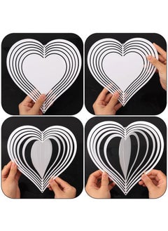 SAVITA 4pcs Sublimation Wind Spinner Blanks Heart, 8 inch Sublimation Blanks Spinners, Metal Wind Spinners for Crafts, 3D Wind Spinners Hanging for Indoor Outdoor Garden Lawn Yard Decoration  - Image 4