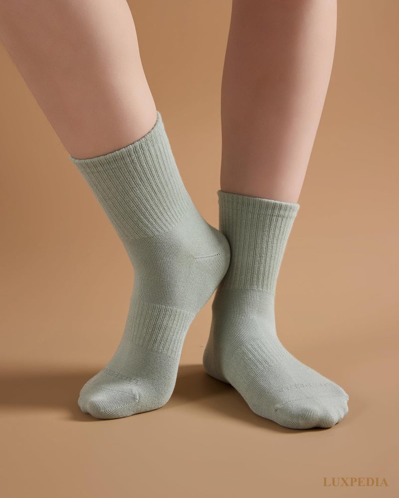 LUXPEDIA Women Athleisure Socks, Rayon from Bamboo Quarter Crew, Seamless Toe Arch Support Soft Breathable, 5 Pack (US, Numeric, 5, 9, Regular, Regular, Black/White/Biege/AquaGrey/RoseCloud) - Image 2