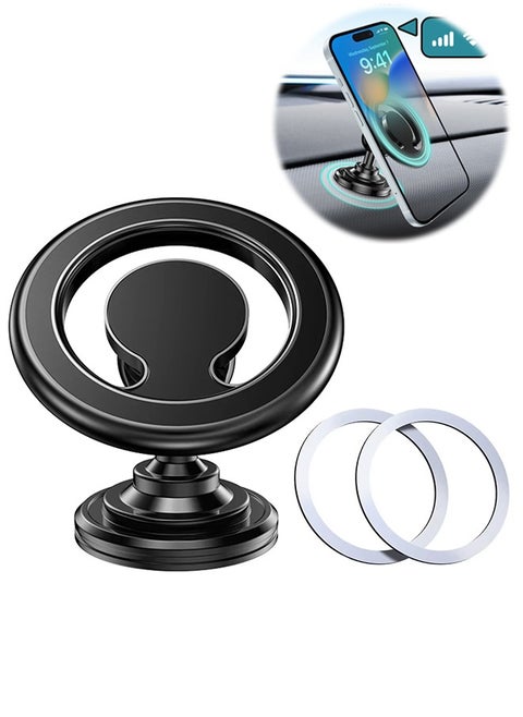 Portable Car Holder Navigation Bracket Magnetic Car Phone Stand Mini 360° Rotating Car Mount  Ergonomic Stable Non-Moving Compatible with All Car Models and iPhone/Samsung