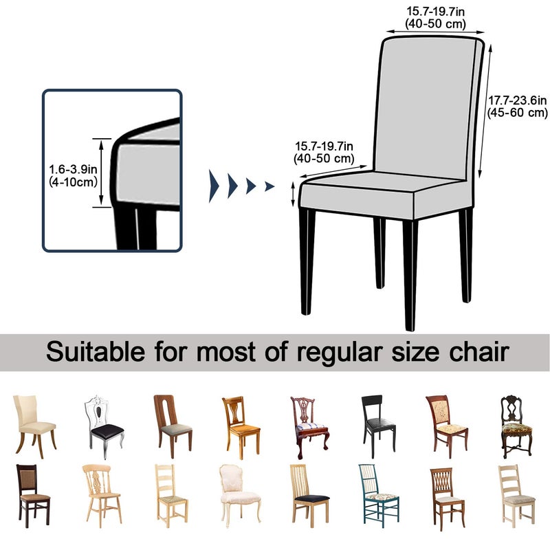 Keyroal Dining Room Chair Covers Set of 4, Stretch Solid Color Parsons Chair Slipcovers Spandex Removable Washable Kitchen Chair Protector Cover for Dining Room, Hotel, Ceremony(Grey Blue) - Image 5