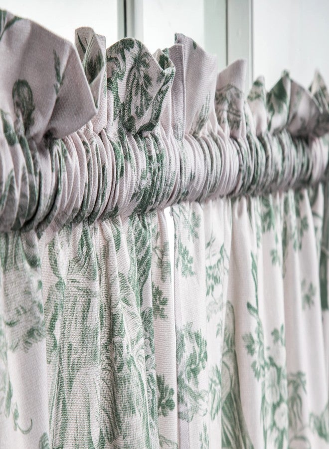 ميزون دي هيرمين طقم ستائر مطبخ من ميزون دي هيرمين للنوافذ، مصنوع من القطن بنسبة 100%، يتضمن ستائر مطبخ وستائر علوية للمنزل [طبقتان (28 × 36 بوصة) وستارة علوية واحدة (56 × 18 بوصة)]، بنمط ريفي أو مقهى (ذا ميلر - أخضر عتيق) - Image 5