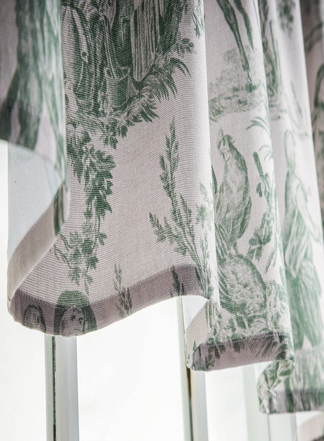 ميزون دي هيرمين طقم ستائر مطبخ من ميزون دي هيرمين للنوافذ، مصنوع من القطن بنسبة 100%، يتضمن ستائر مطبخ وستائر علوية للمنزل [طبقتان (28 × 36 بوصة) وستارة علوية واحدة (56 × 18 بوصة)]، بنمط ريفي أو مقهى (ذا ميلر - أخضر عتيق) - Image 2