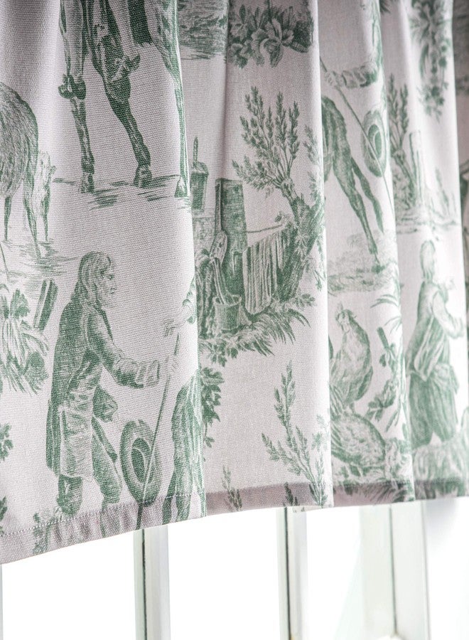 ميزون دي هيرمين طقم ستائر مطبخ من ميزون دي هيرمين للنوافذ، مصنوع من القطن بنسبة 100%، يتضمن ستائر مطبخ وستائر علوية للمنزل [طبقتان (28 × 36 بوصة) وستارة علوية واحدة (56 × 18 بوصة)]، بنمط ريفي أو مقهى (ذا ميلر - أخضر عتيق) - Image 3