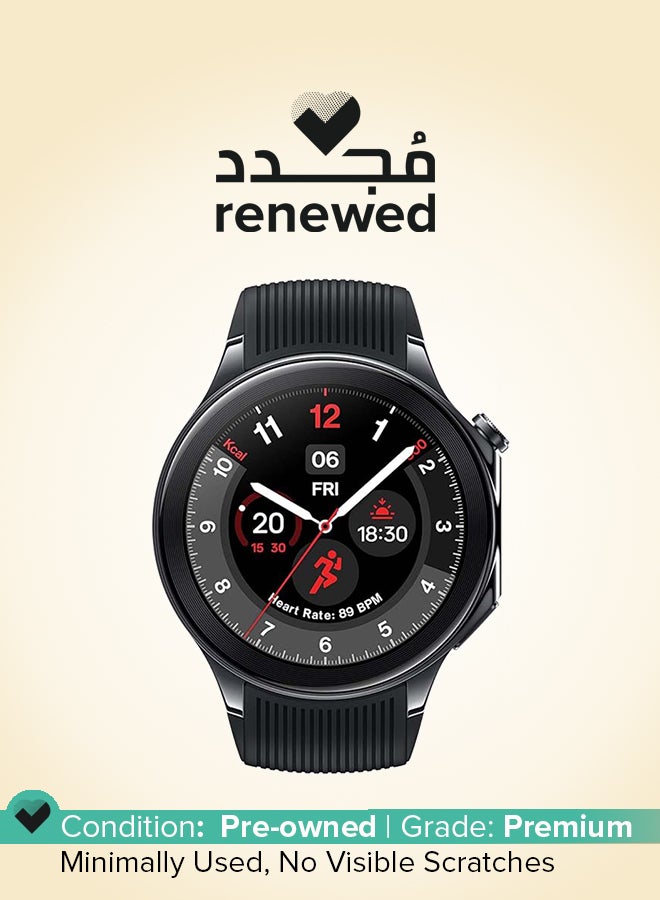OnePlus Renewed - Watch 2 Google WearOS Screen Size 1.43 Black Steel - Image 1