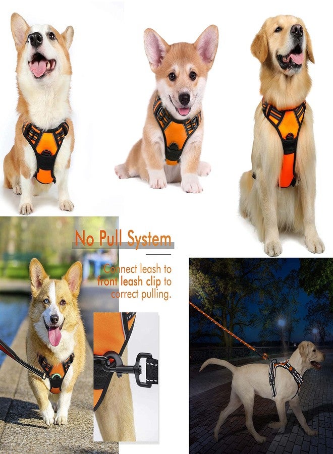 Sakuun No Pull Dog Harness with 5ft Leash for Large Dogs 26"-32" | Reflective, Adjustable, Padded Chest Vest | Easy Control Body Belt for Daily Walking, Training, Hiking | Orange - Image 2