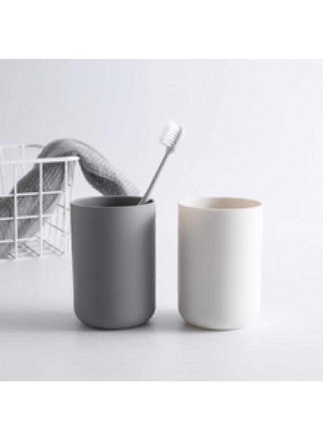 HOMESTAR 2-Pack Plastic Bathroom Cup Set - Toothbrush & Rinsing Cup Holder, Minimalist Sink Organizer for Kids and Adults - Image 1