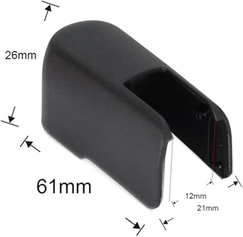 Wivplex Black Rear Windshield Wiper Arm Nut Cover - Image 2