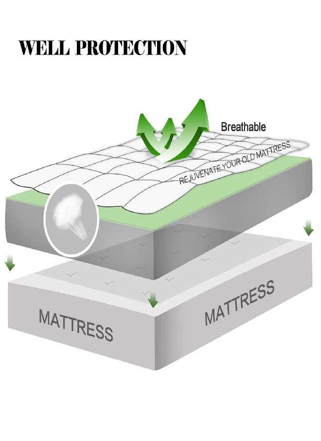 EASELAND - EASELAND Full Size Mattress Pad Pillow Top Mattress Cover Quilted Fitted Mattress Protector Cotton Top 8-21" Deep Pocket Cooling Mattress Topper (54x75 Inches, Dark Grey) - Image 1