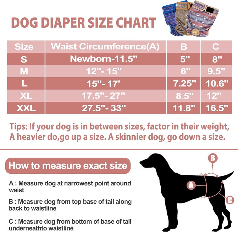 Langsprit Washable Female Dog Diapers - Doggie Reusable Diapers for Doggy Puppy Female in Period - Highly Absorbent Dog Heat Panties Plaid-1 XL - Image 2