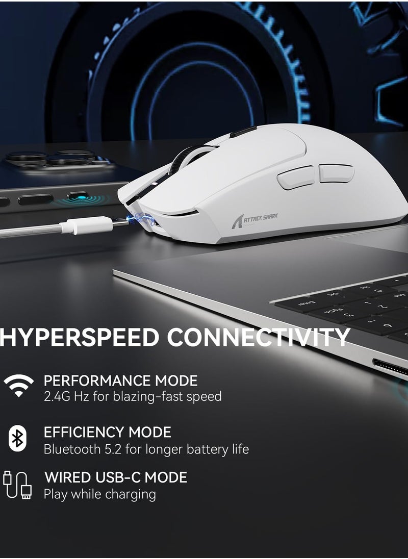 X1 Wireless Gaming Mouse with RGB Charging Dock, PAW3950 PRO Sensor Up to 40K DPI,53g Ultra Light Tri-Mode Computer Mice,1KHz Polling Rate 5 Programmable Buttons for WIN/MAC