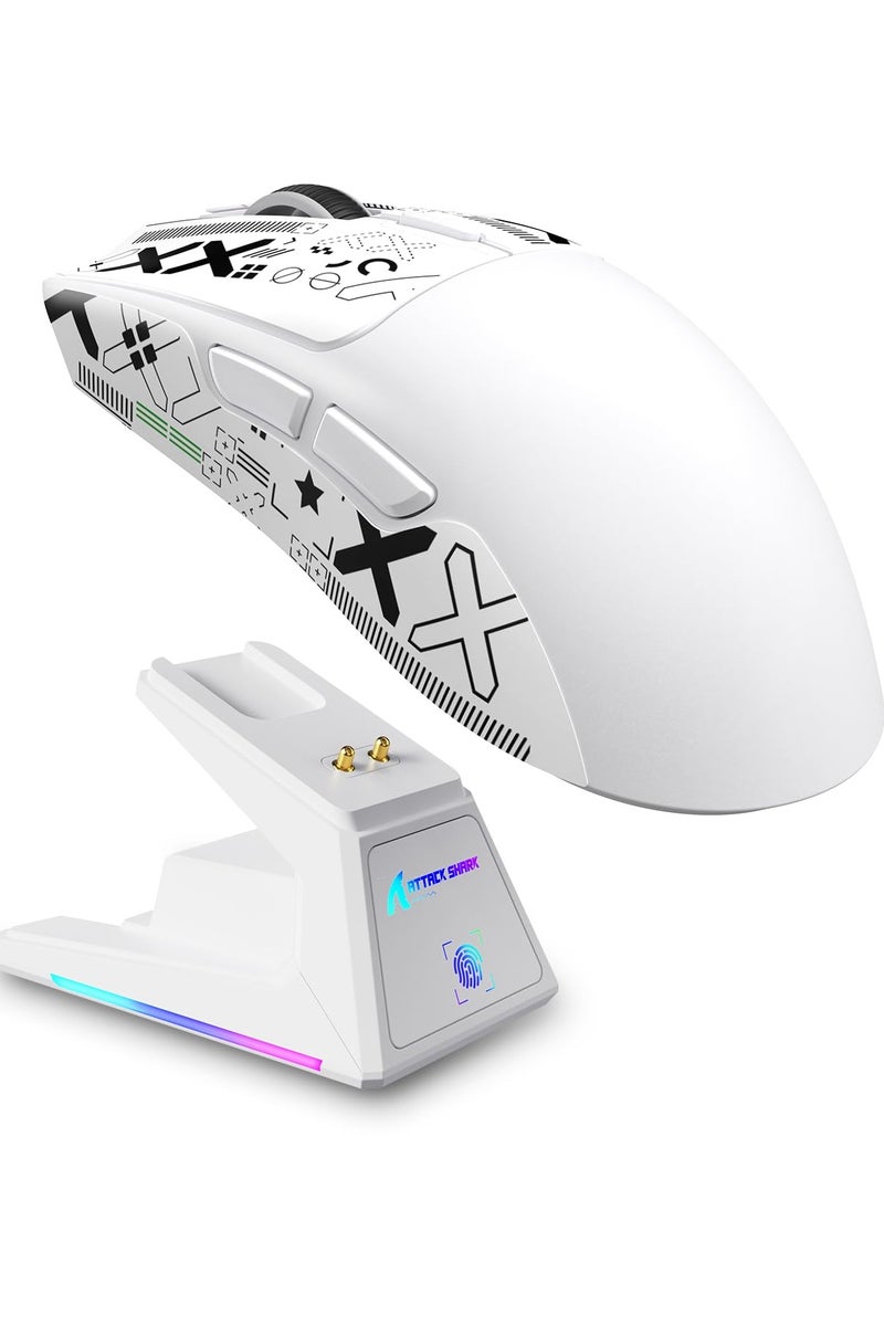 Attack Shark X1 Wireless Gaming Mouse with RGB Charging Dock, PAW3395 PRO Sensor Up to 40K DPI,53g Ultra Light Tri-Mode Computer Mice,1KHz Polling Rate 5 Programmable Buttons for WIN/MAC - Image 1