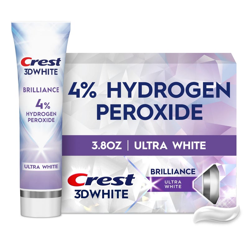 Crest 3D White Brilliance Pro Ultra White Teeth Whitening Toothpaste, 3.8 oz, Anticavity Fluoride Toothpaste, 4% Hydrogen Peroxide, Active Whitening Protection - Image 1