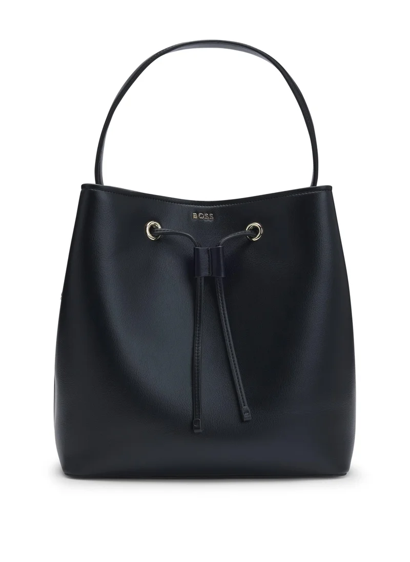 BOSS Faux-leather bucket bag with Double B monogram