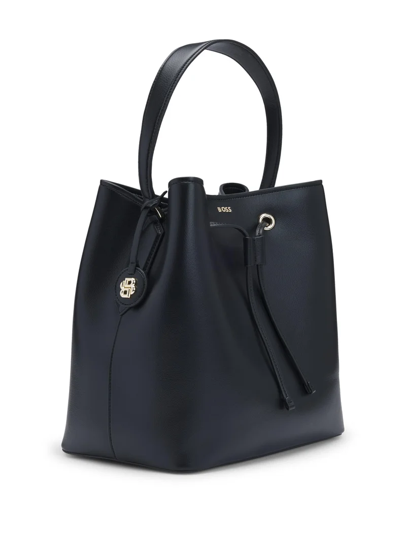 BOSS Faux-leather bucket bag with Double B monogram