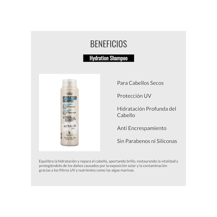Lendan - Hydrating Shampoo - Terra Hydration Shampoo - 300 ml - for Dry Hair - with UV Protection - Deep Hair Hydration - Anti-Frizz - Paraben and Silicone-Free - Image 3