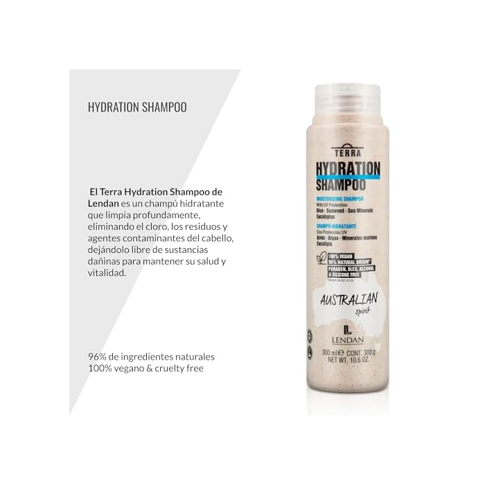 Lendan - Hydrating Shampoo - Terra Hydration Shampoo - 300 ml - for Dry Hair - with UV Protection - Deep Hair Hydration - Anti-Frizz - Paraben and Silicone-Free - Image 2