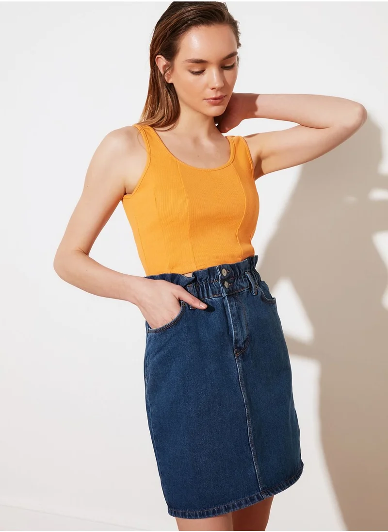 trendyol Paperbag Waist Denim Skirt
