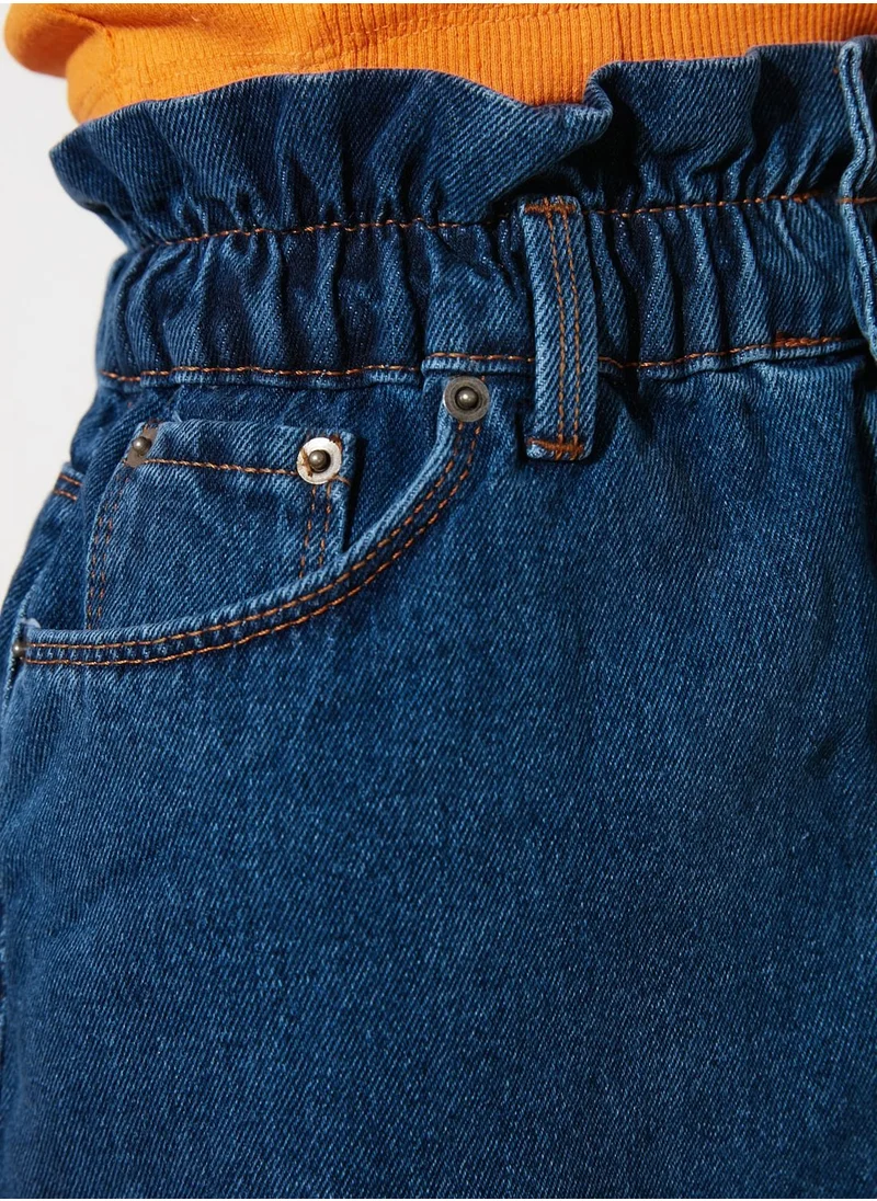 trendyol Paperbag Waist Denim Skirt