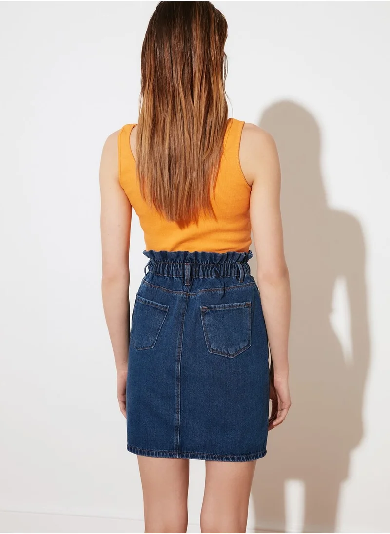 trendyol Paperbag Waist Denim Skirt