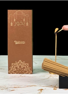 Bakhory 90 Pcs Cambodian Oud Incense Stick, Pure Agarwood, 3mm Thick for Home, Office, Yoga Studio, Meditation with Free Copper Incense Stick Burner, Holder, 50g  - Image 5