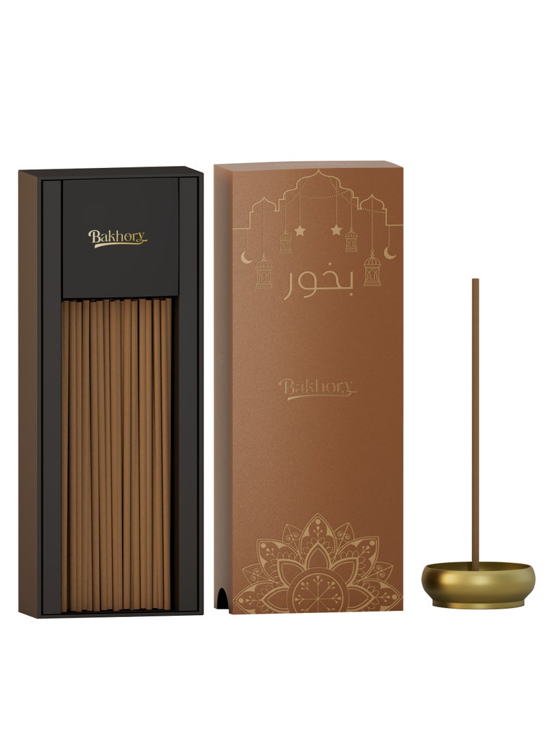 بخورى أعواد بخور العود الكمبودي الطبيعي النقي، 100 قطعة، 50 جرام، أعواد عود بسمك 3 مم مع لمسة نحاسية، بخور فاخر للتأمل وتعطير المنزل والمنتجعات الصحية والاسترخاء  - Image 1